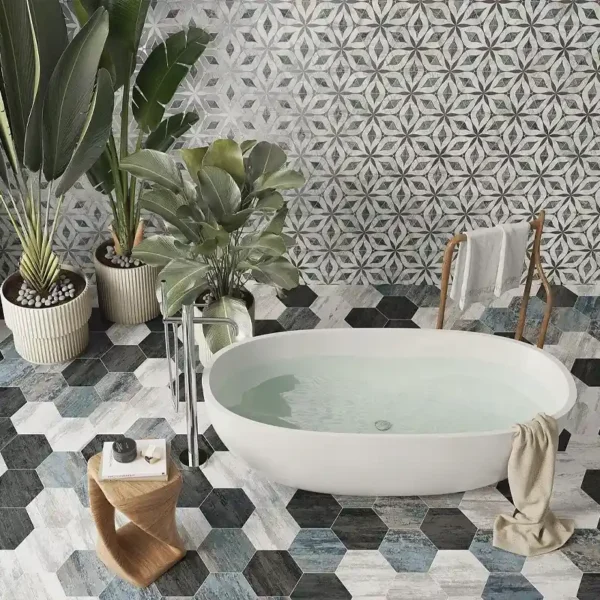 Bonito ambiente con azulejo imitación hidráulico