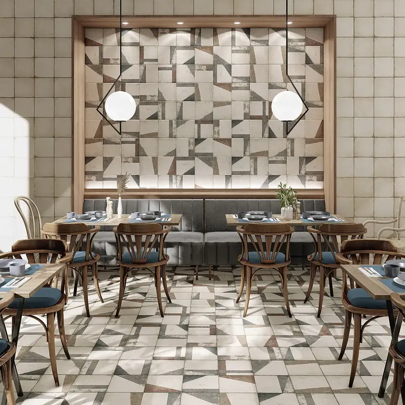  Ambiente decorado con revestimiento de azulejos 