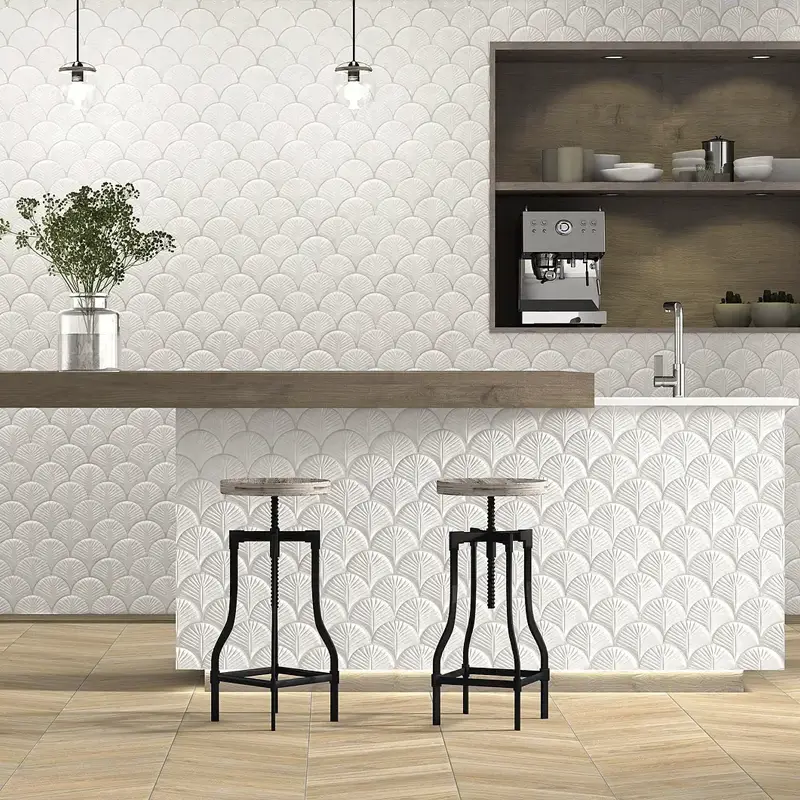 Decoración elegante con azulejo 3d para cocina