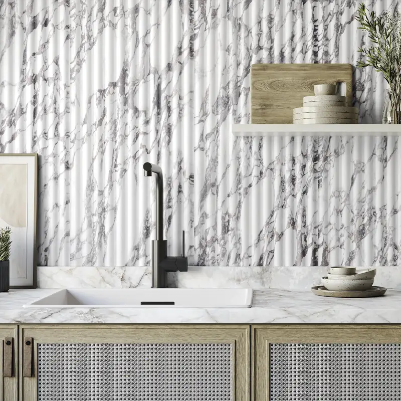 Ambiente moderno con azulejo 3d para cocina