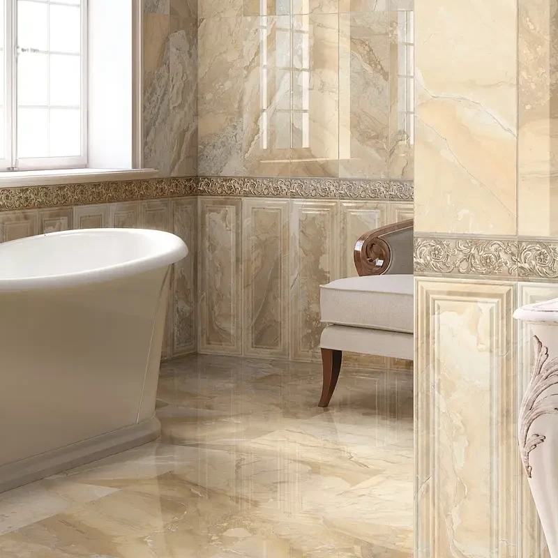 Toque decorativo con azulejo bonitos para pared
