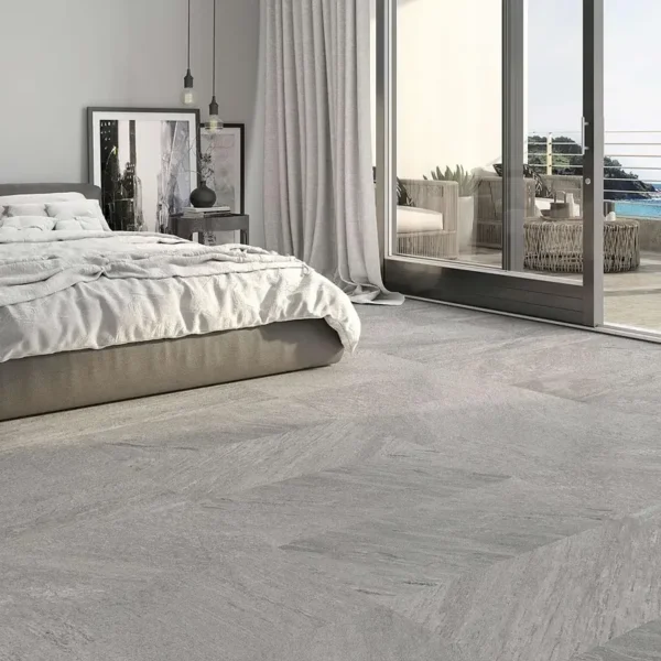 Zona de descanso decorada con azulejos 60x30