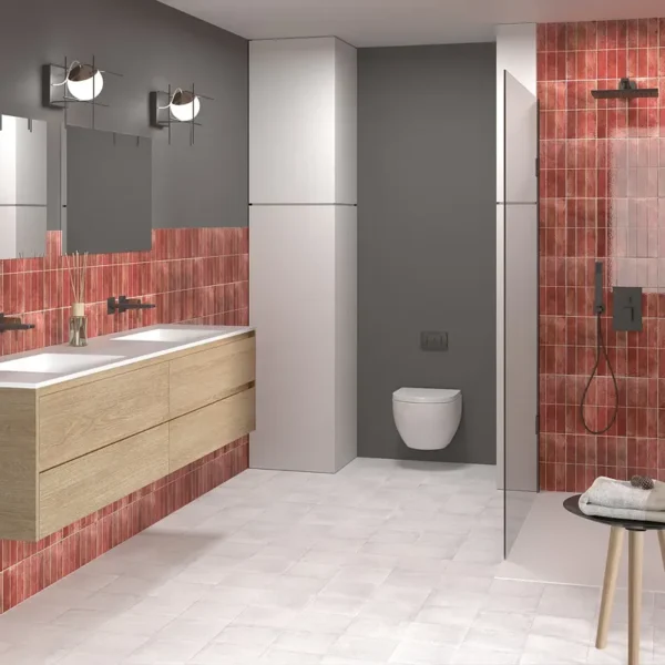 Azulejo color rojo como recurso clave para un estilo atrevido