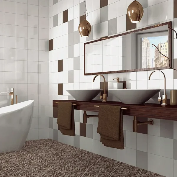Zona limpia que utiliza azulejos 20x20 blanco baratos