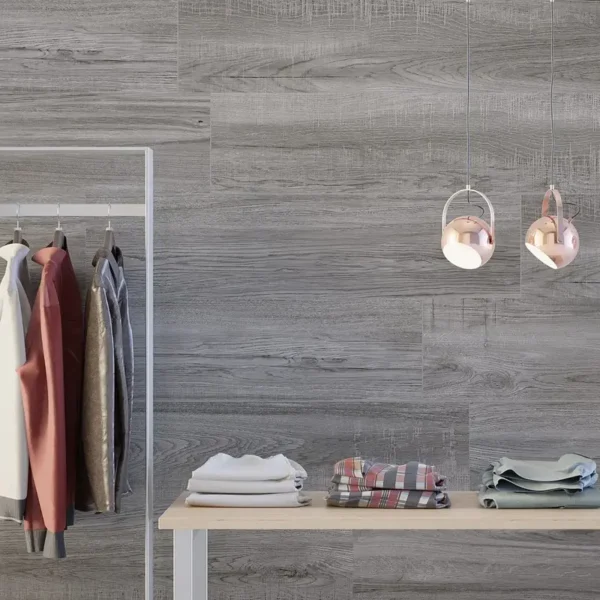 Bonito acabado visual conseguido con porcelánico para pared interior