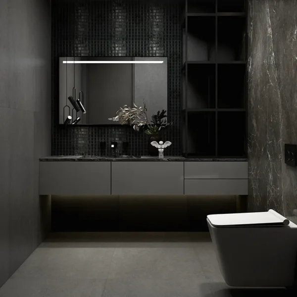 Estética elegante conseguida mediante modelos de gresite para baños