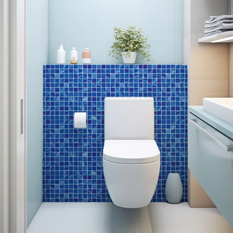 Resultado visual llamativo obtenido con azulejo imitación gresite bien alineado