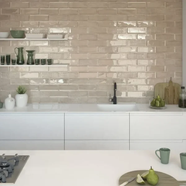 Decoración moderna con azulejos de cocina en la pared