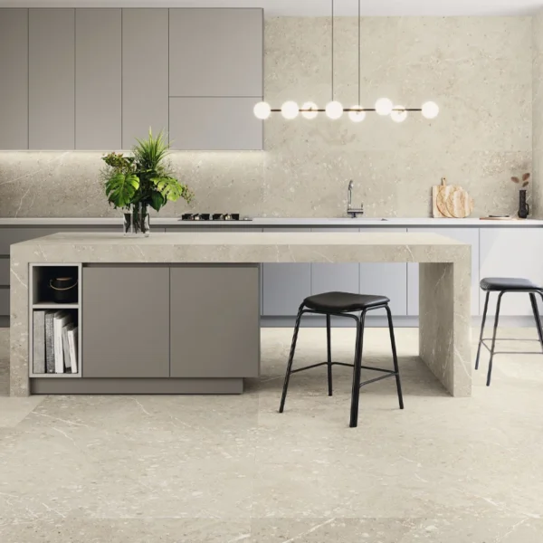 El gres porcelánico imitación terrazo revive el estilo clásico con un enfoque contemporáneo