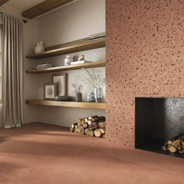Gres porcelánico imitación terrazo que mantiene la esencia retro en un formato resistente